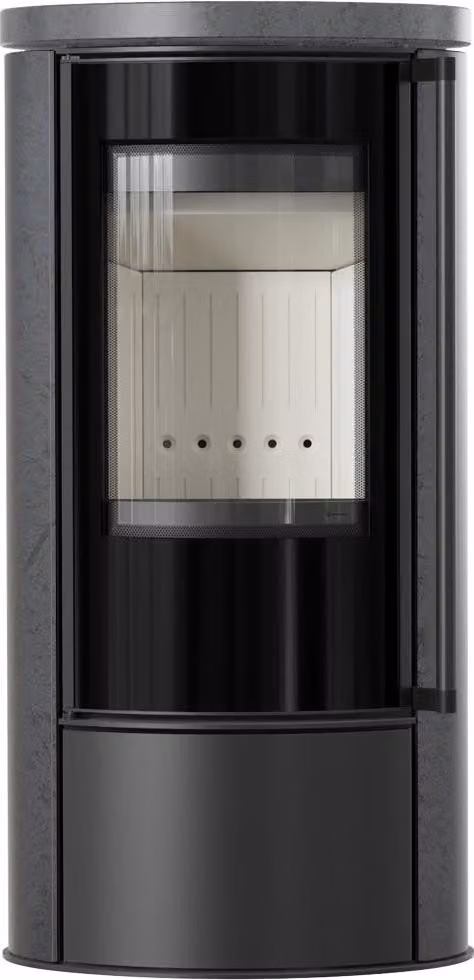 Fornello KRATKI ERIK fi150 5,5kW GRAPHITE SATIN coperchio in Vetroceramica con sistema di chiusura