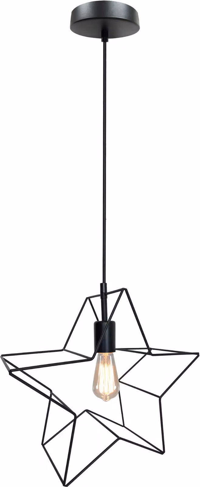 Lampada a sospensione Gwiazdka nera 1xE27x60W in metallo, dimensioni: 120x37x15 cm, IP20, Candellux