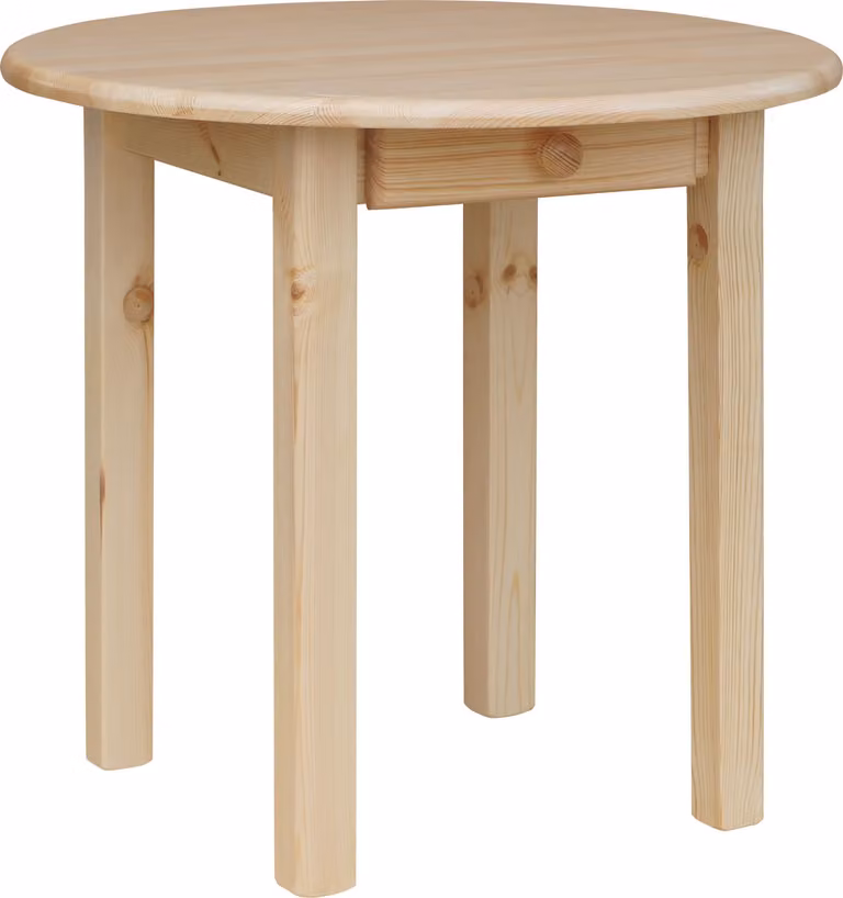 Tavolo da pranzo Tavolo da cucina rotondo con cassetto Pino laccato 90 cm