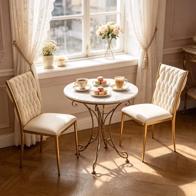 Set da 2 sedie da pranzo imbottite REDOM in velluto beige e oro, L/P/H: 47 x 49 x 94,5 cm