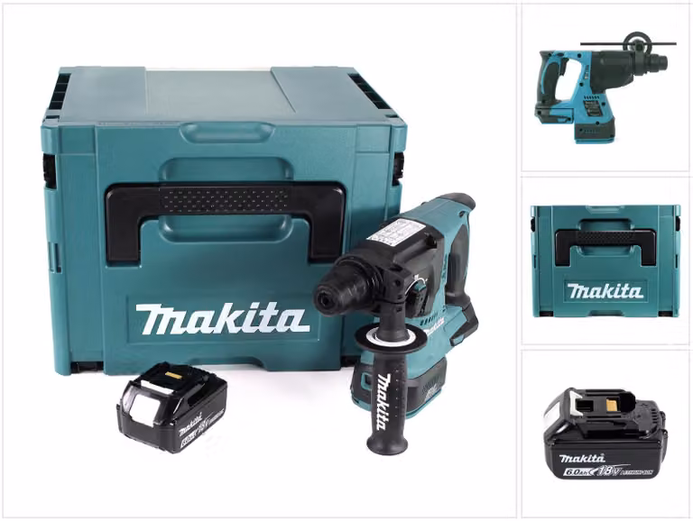 Trapano a percussione a batteria Makita DHR 242 G1J 18V 2.0J SDS-plus Brushless + 1x batteria ricaricabile 6.0Ah + Makpac - senza caricabatterie