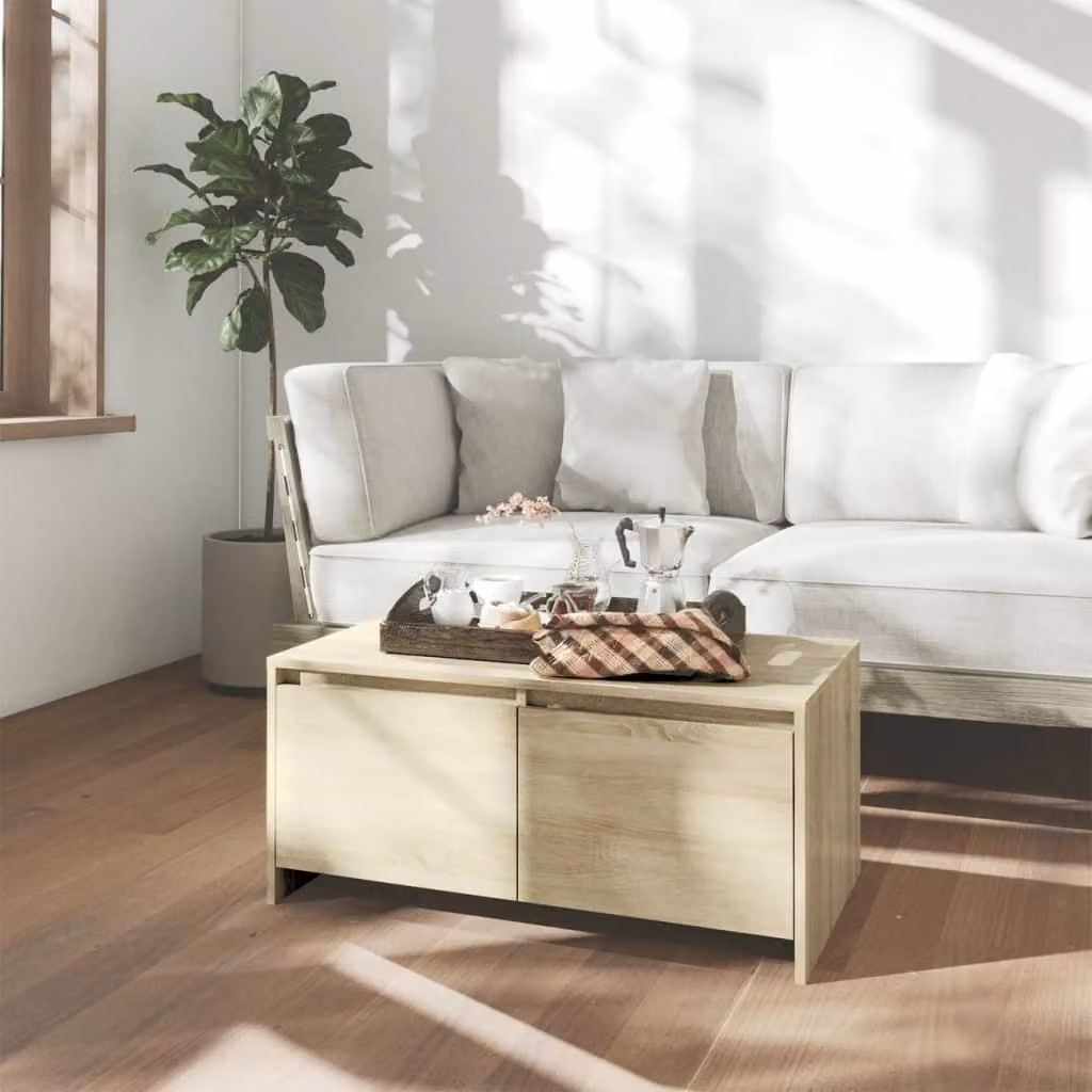 vidaXL Tavolino da caffè Sonoma oak 90x50x41,5 cm in legno - Tavolino da caffè - Tavoli da caffè - Tavolo da divano - Tavolo da salotto