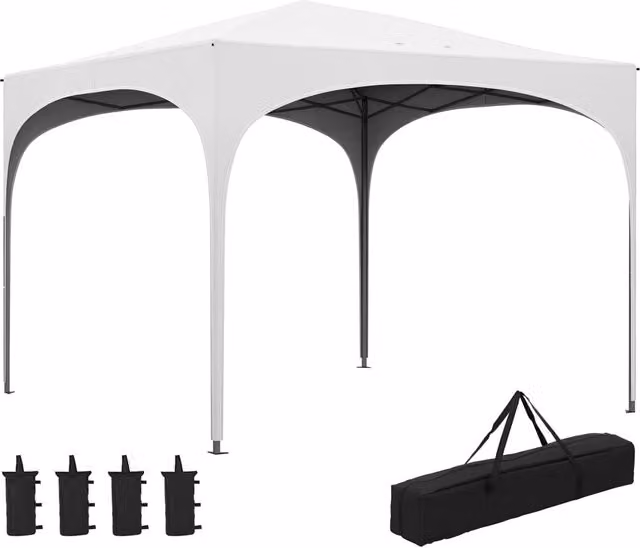 Gazebo da Giardino Pieghevole XYLO Bianco Impermeabile con Protezione Anti-UV UPF 50+ e Borsa per Trasporto