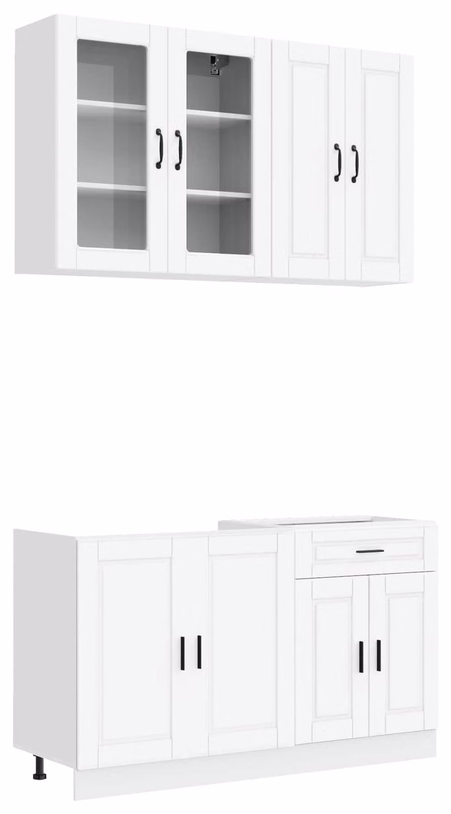 Set di mobili da cucina PORTO, 4 pezzi, bianco, legno ingegnerizzato