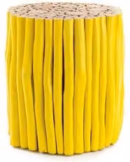 Tavolino rotondo Bizzotto GUADALUPE giallo in legno laccato
