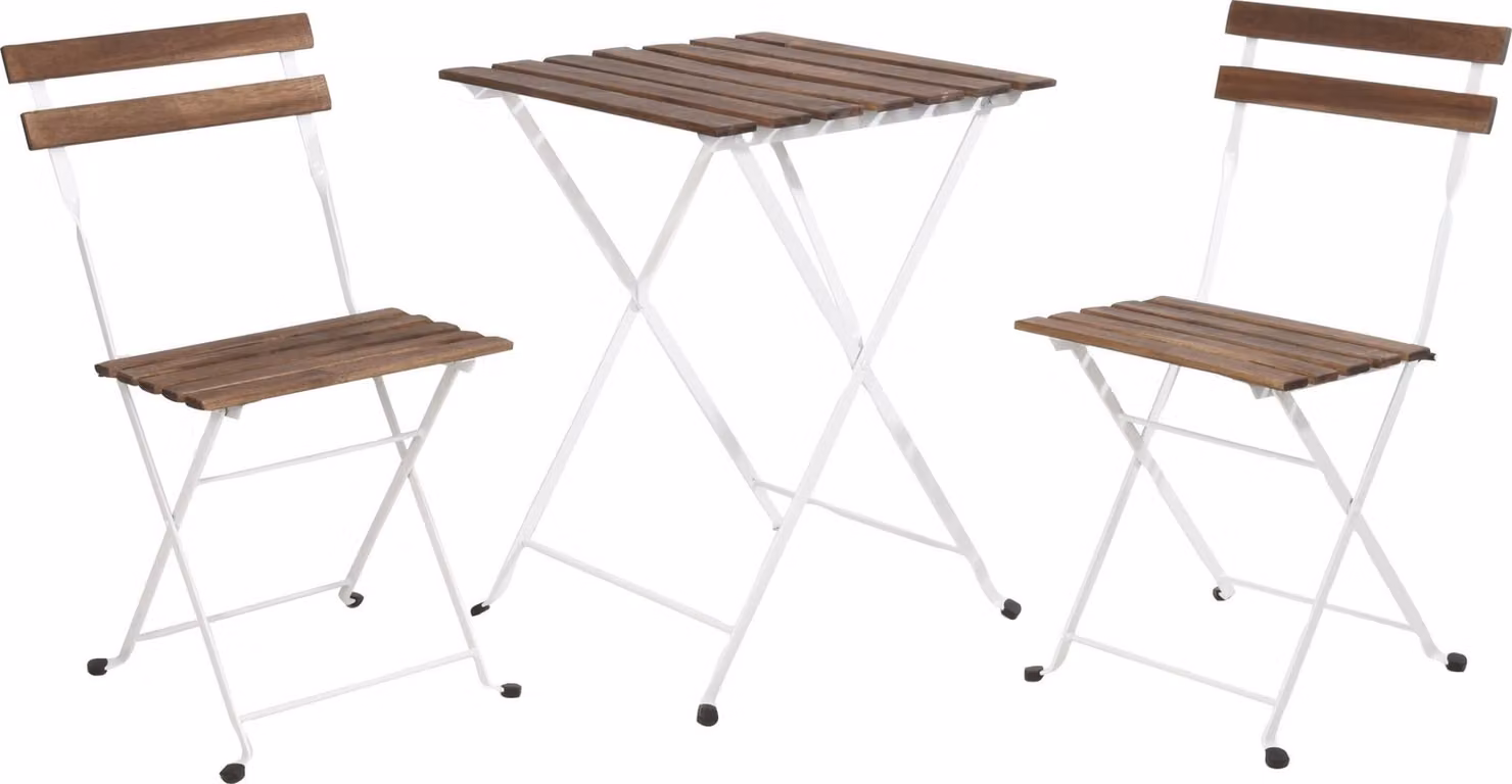 ProGarden Set bistrot 3 pezzi bianco-marrone opaco