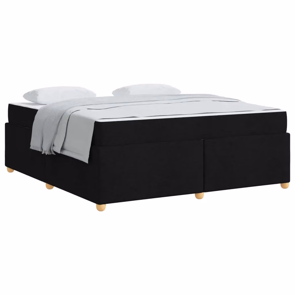Letto moderno vidaXL con struttura imbottita in tessuto e materasso a molle, colore nero, L/P/H: 180 x 200 x 66 cm – 2