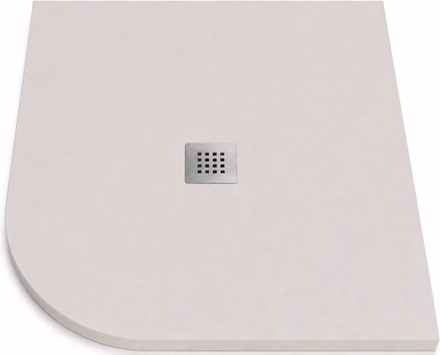 Piatto doccia semicircolare ROUND 90x90 cm Sabbia griglia in acciaio