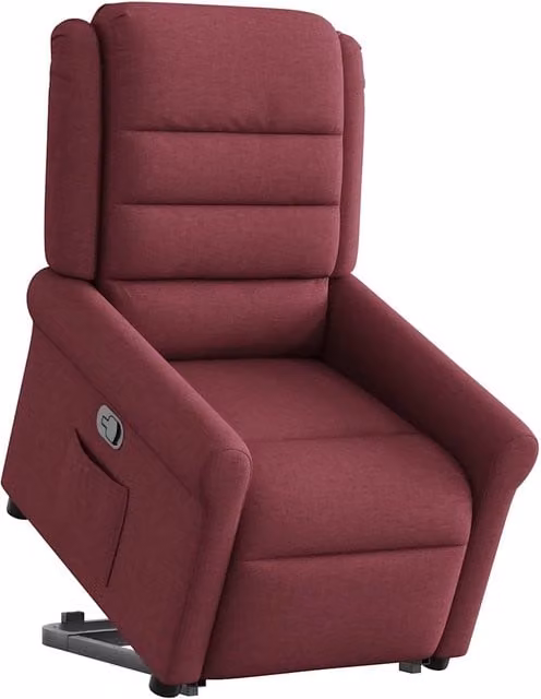 Poltrona Alzapersona Reclinabile vidaXL in Tessuto Rosso con Assistenza Sollevamento Elettrica – 1