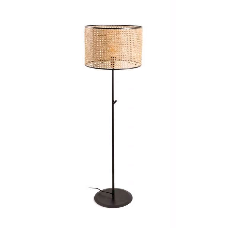 Lampada da terra MAMBO nero/rattan 64313-49