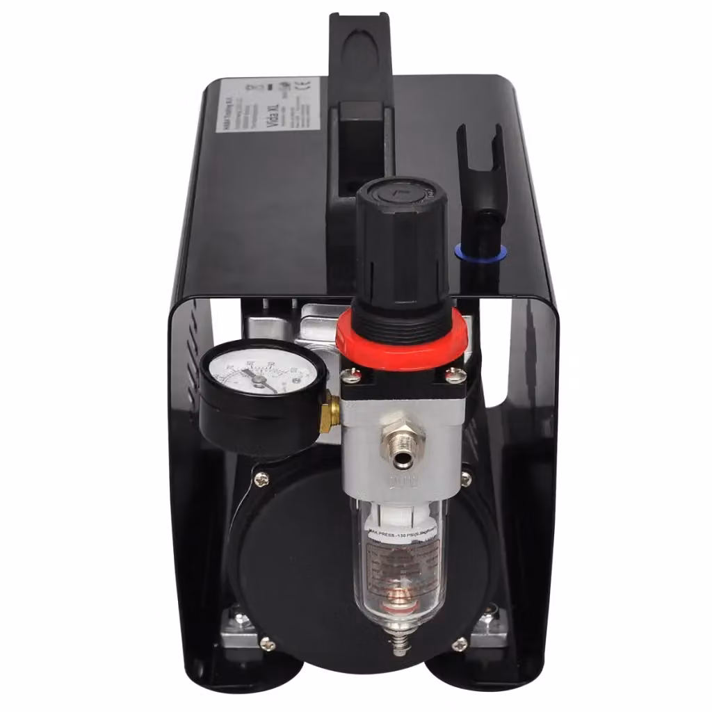 Set compressore aria compressa con kit di pulizia vidaXL, colore nero – 2