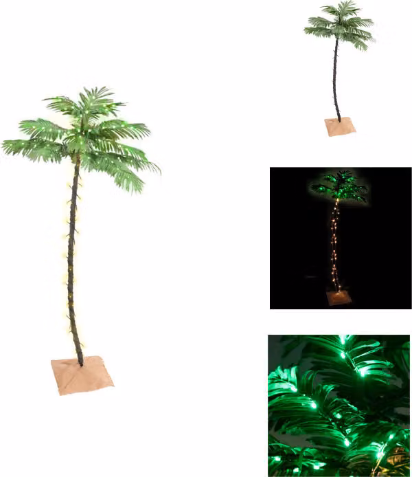 vidaXL Palma artificiale con 96 LED bianco caldo 180 cm - Alberi di Natale