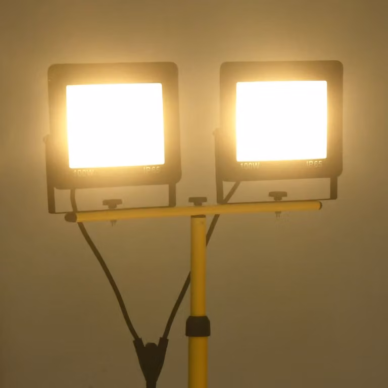 Faretto a LED con Treppiede 2x100 W Bianco Caldo