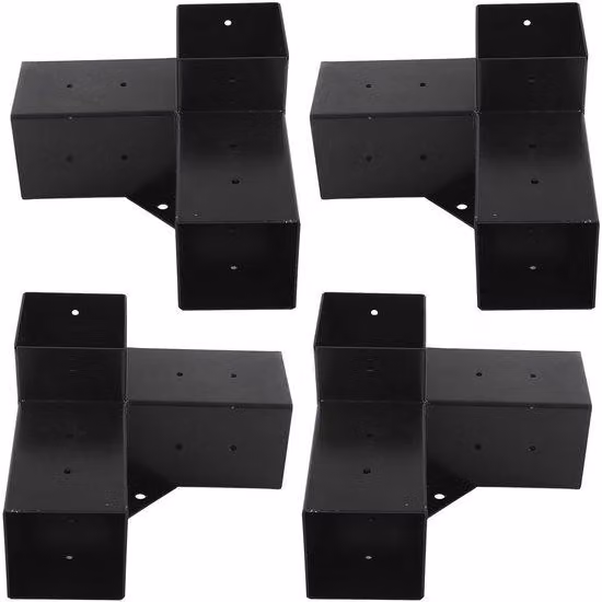 Rivestimento resistente alla ruggine, struttura in acciaio stabile, montaggio semplice, confezione da 4 pezzi, ideale per lavori di falegnameria all'esterno
