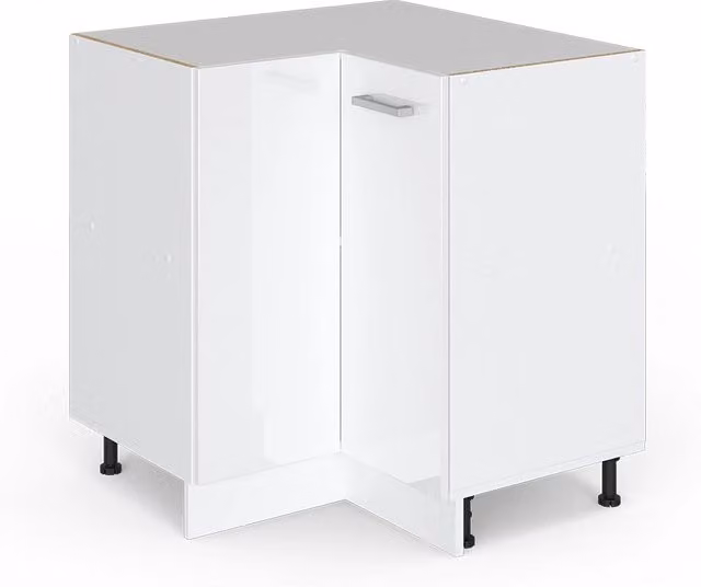 Mobile ad angolo per cucina Vicco R-Line Bianco lucido e Grigio con ante a soffietto – 1