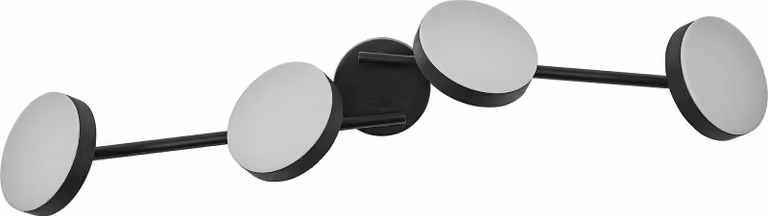 OSRAM Decor Spot Moon nero, 4 corpi lampada orientabili, 21 W, 1120 lm, 3000 K, corpo in metallo, design funzionale e minimalista, facile installazione, LED non sostituibili