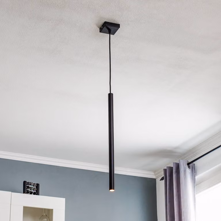 Lampada a sospensione Thin SOLLUX LIGHTING, dimmerabile, Nero, Soggiorno / Sala da pranzo, Metallo, Moderno, Lampada a sospensione
