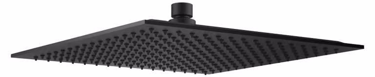Testa per reggente, 300 mm, quadrata, in acciaio inossidabile ad alta pressione, colore nero