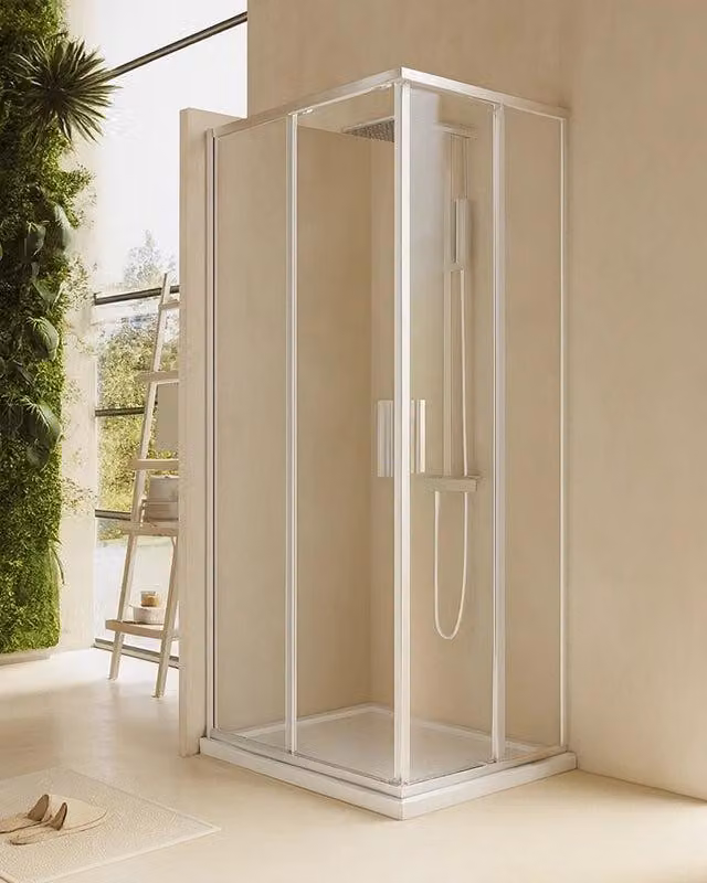 Box doccia 70x70 Rio doppio scorrevole vetro 6 mm trasparente H 195 cromo