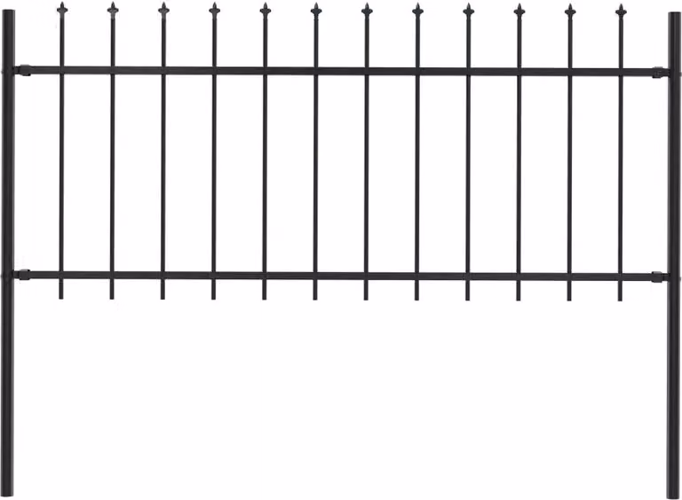 Recinzione da Giardino Woerden con Punta a Lancia in Acciaio 181x80 cm Nero