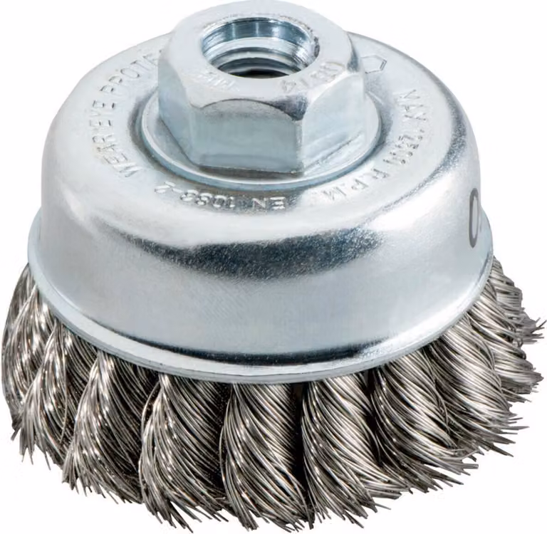 Spazzola a tazza Metabo 80x0,5 mm/ M 14, filo d'acciaio, annodato, spessore filo 0,50 mm