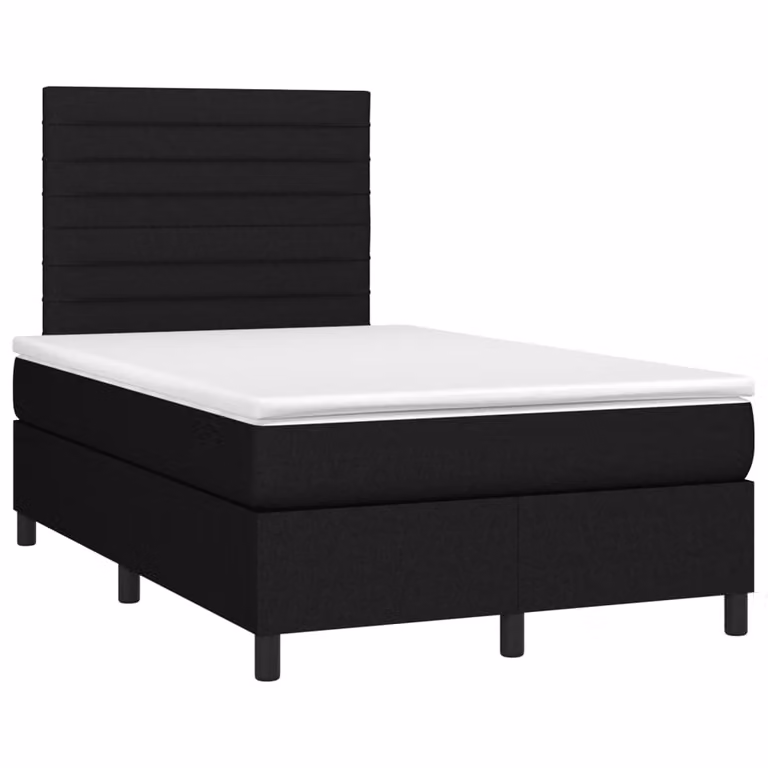 Maison Exclusive - Letto a Molle con Materasso e LED Nero 120x190 cm in Tessuto