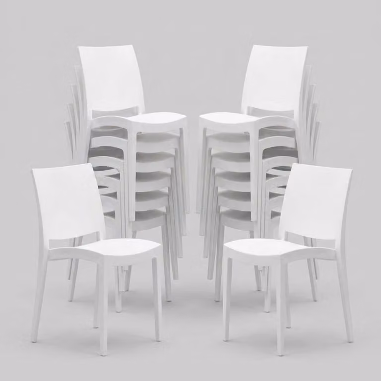set di 24 sedie in polipropilene per ristorante Trieste Grand Soleil - Bianco
