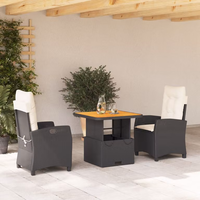 vidaXL Set da Pranzo da Giardino Moderno in Legno di Acacia Oliato con Meccanismo di Regolazione dell'Altezza