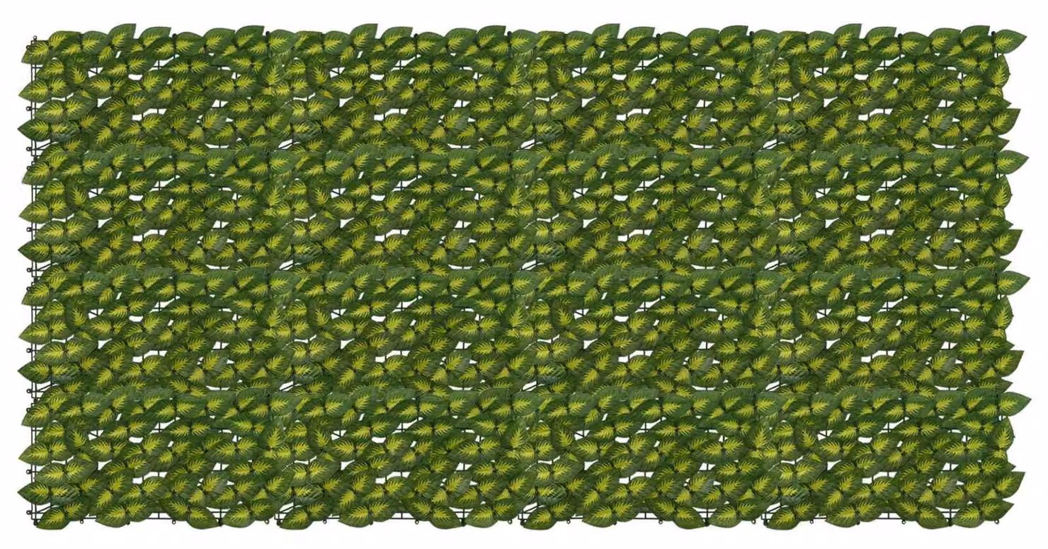 Schermo per balcone con foglie Verde e Giallo 200 x 100 cm