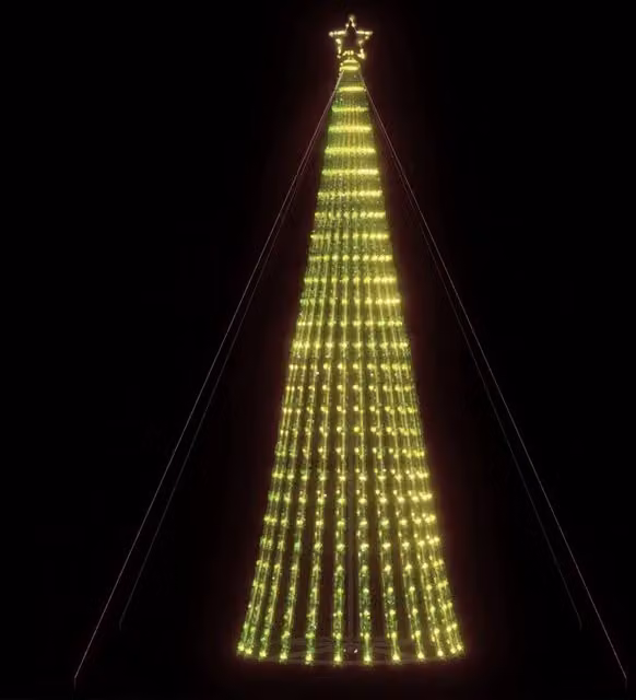 Albero di Natale a LED vidaXL Verde con 1028 LED Bianco Caldo, Altezza: 403 cm – 1