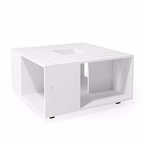 Vicco Tavolino da salotto Anton, Bianco, 80 x 80 cm