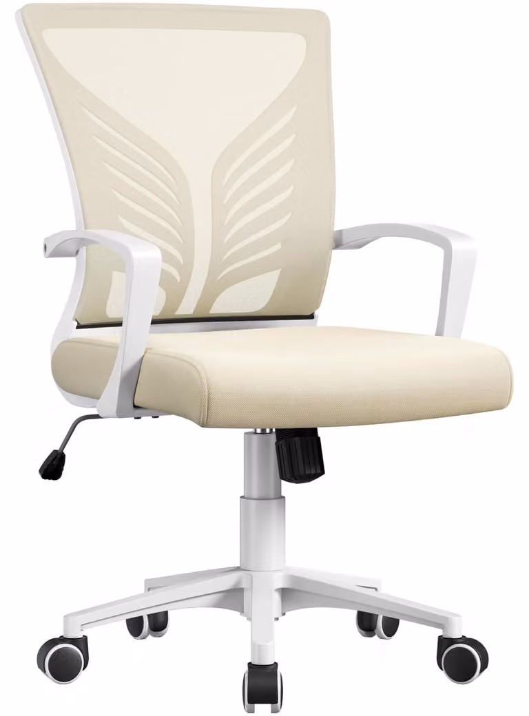 Sedia da ufficio ergonomica - Schienale ergonomico - Rete traspirante - Altezza regolabile - Beige