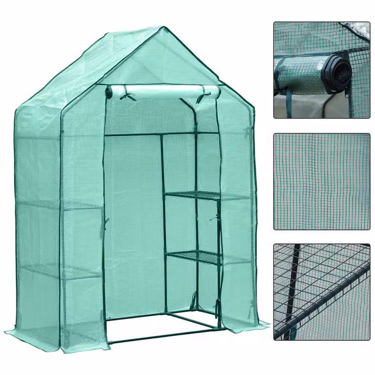 Jopassy serra in foglio Serra per pomodori Serra riutilizzabile, verde, 143x73x195 cm