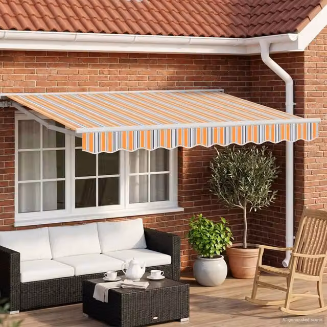 Tenda retrattile manuale Arancione, Grigio, Blu, Bianco 3420221