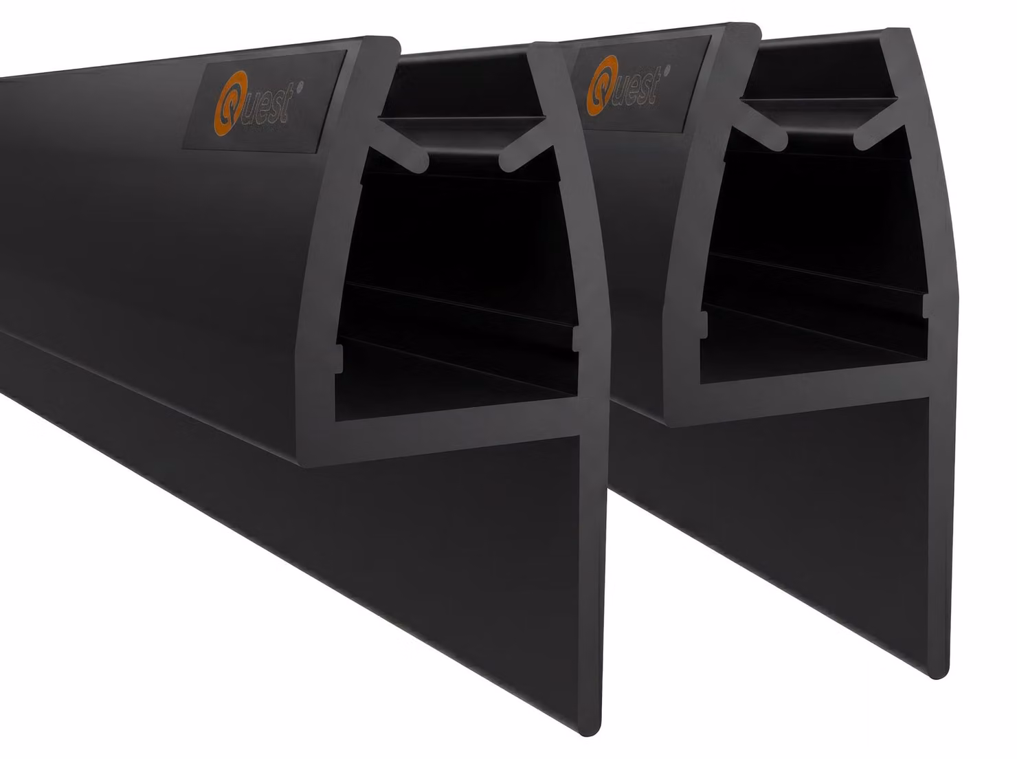 Guarnizione laterale per doccia, 200 cm, per vetri da 6-8 mm, colore nero, 2 pezzi - Quest