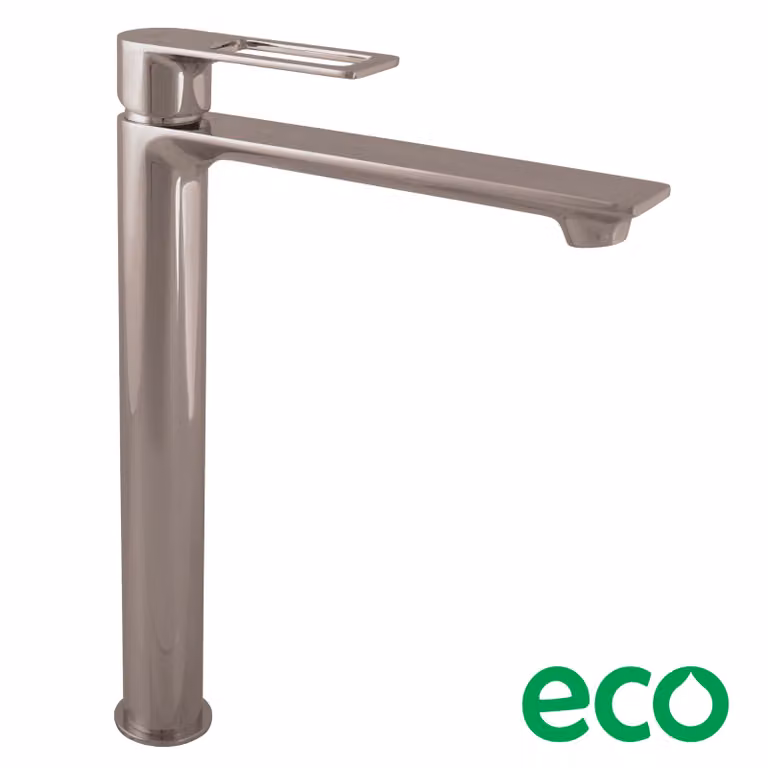 Slezák-RAV Miscelatore per lavabo, alto NIL - grigio metallo - lucido, Colore: GRIGIO METALLO - lucido, Finitura superficiale: PVD, Dimensione: 1/2''