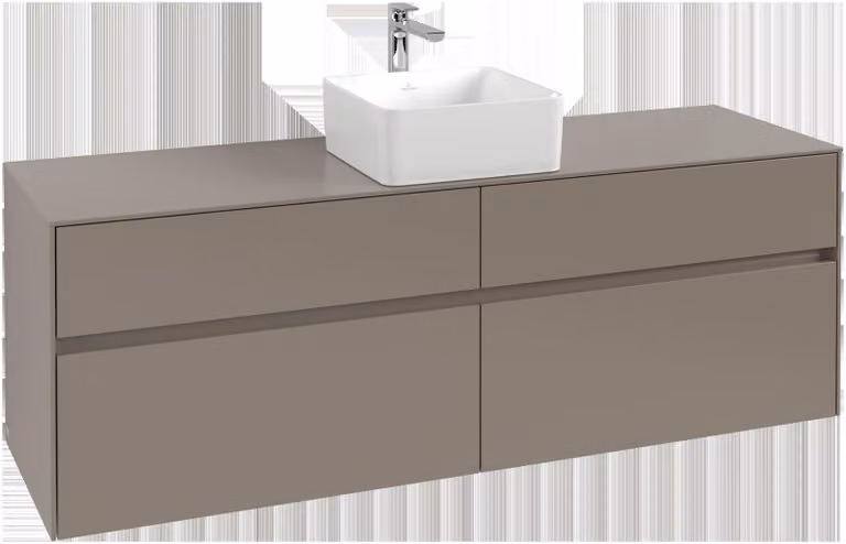Villeroy & Boch Collaro Meuble sous-lavabo, 4 tiroirs, suspendu, lavabo au centre, 1600x548x500mm, C04900AB, C04900AB