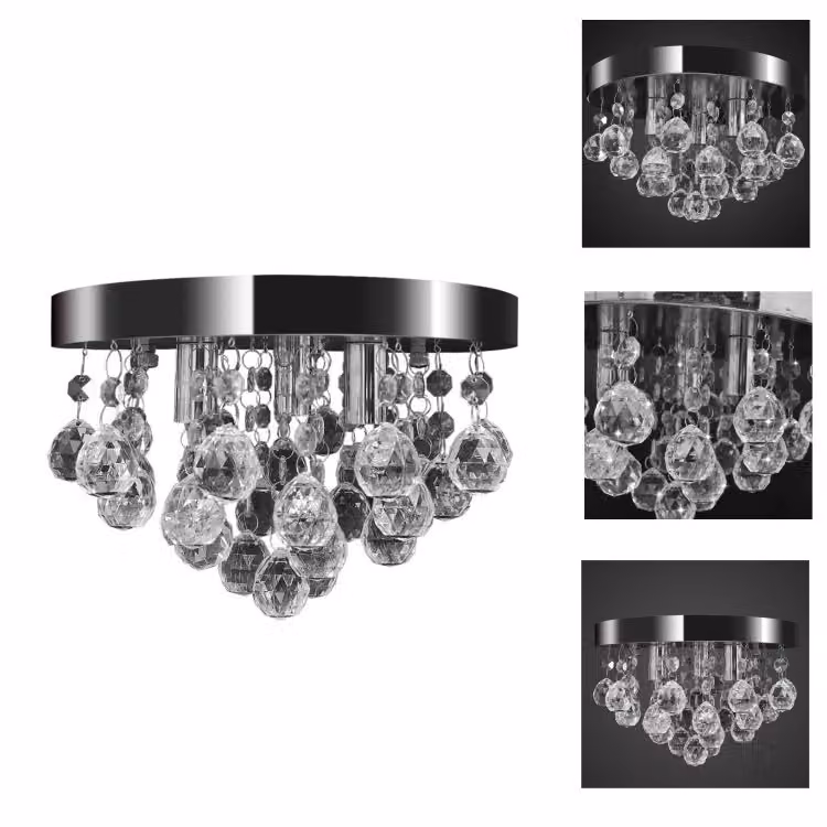 Lampadario a soffitto luce di cristallo design lampadario cromo - Lampade