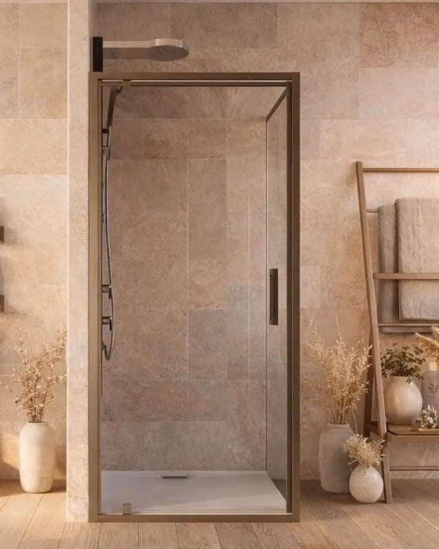 Box doccia 70x80 a battente Marsiglia reversibile trasparente H 195 cromo