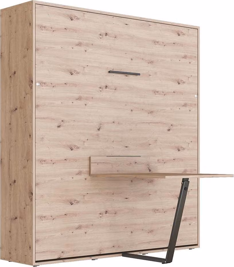 SMARTBett Letto a Scomparsa M3 160x200 cm – Verticale con Tavolo Quercia selvatica