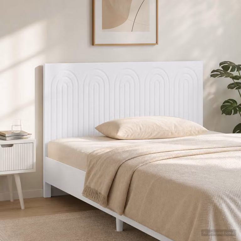 Testiera da muro moderna vidaXL ALKMAAR in legno ingegnerizzato bianco opaco