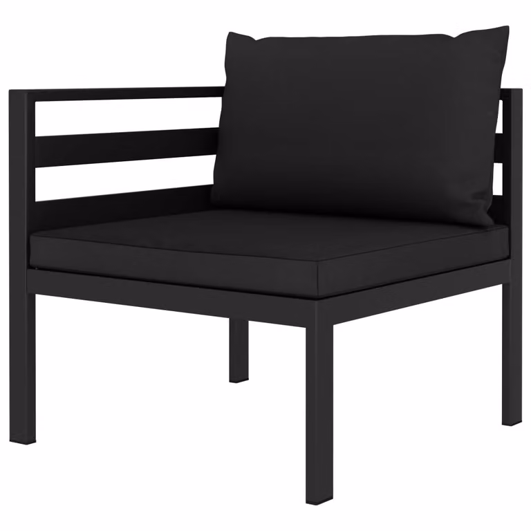 Set da giardino 8 pezzi vidaXL con cuscini, alluminio antracite