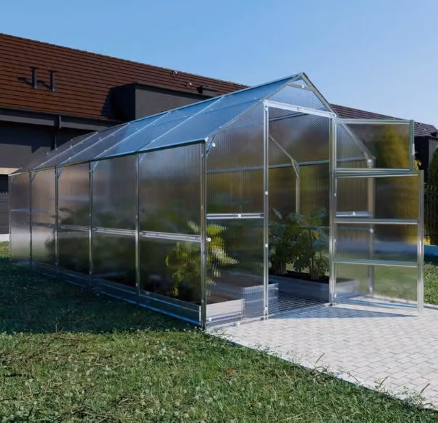 Serra da giardino KLASIKA BERNARD con rivestimento in policarbonato trasparente e struttura in acciaio zincato, L: 5 m, P: 2,35 m