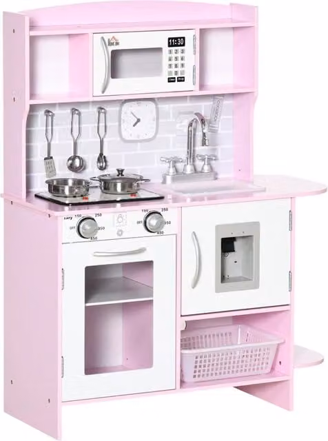 Cucina giocattolo in legno XYLO rosa con luci e suoni L/P/H: 70 x 29 x 90 cm