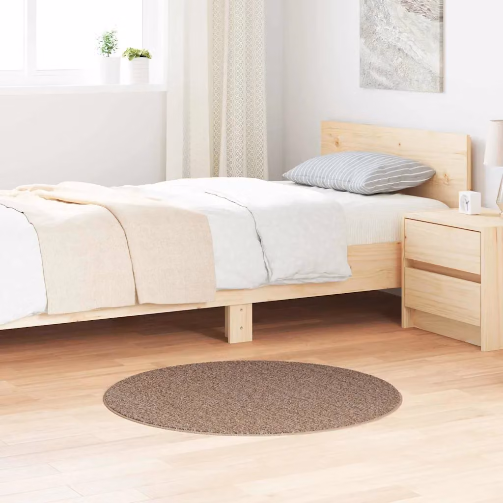 Tappeto Shaggy vidaXL Marrone Moderno Antiscivolo e Lavabile in Polipropilene L/P: 90 x 90 cm