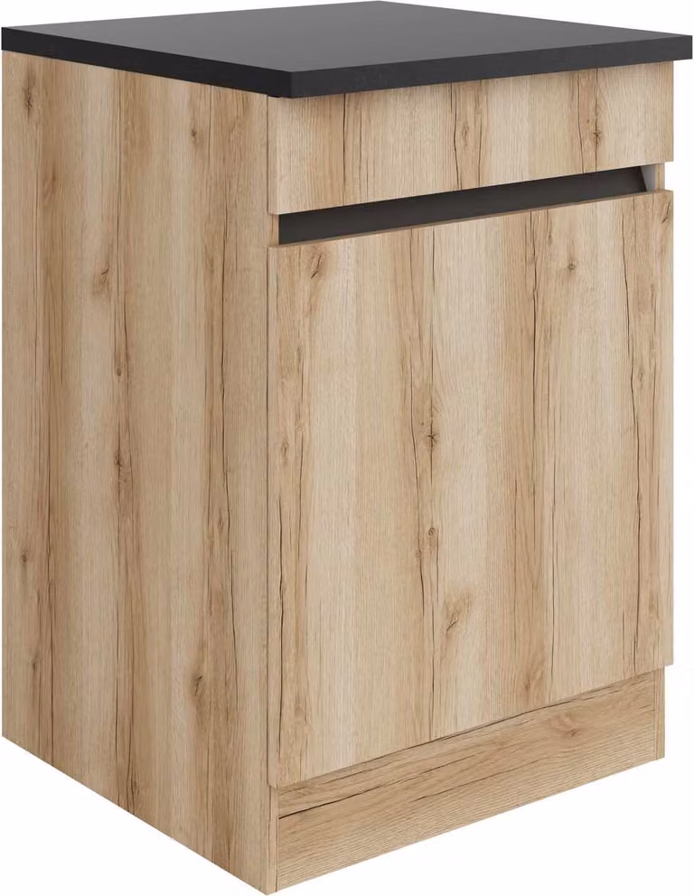 Base per cucina con piano di lavoro Kaya U606-0+ in riproduzione rovere selvatico larga 60 cm