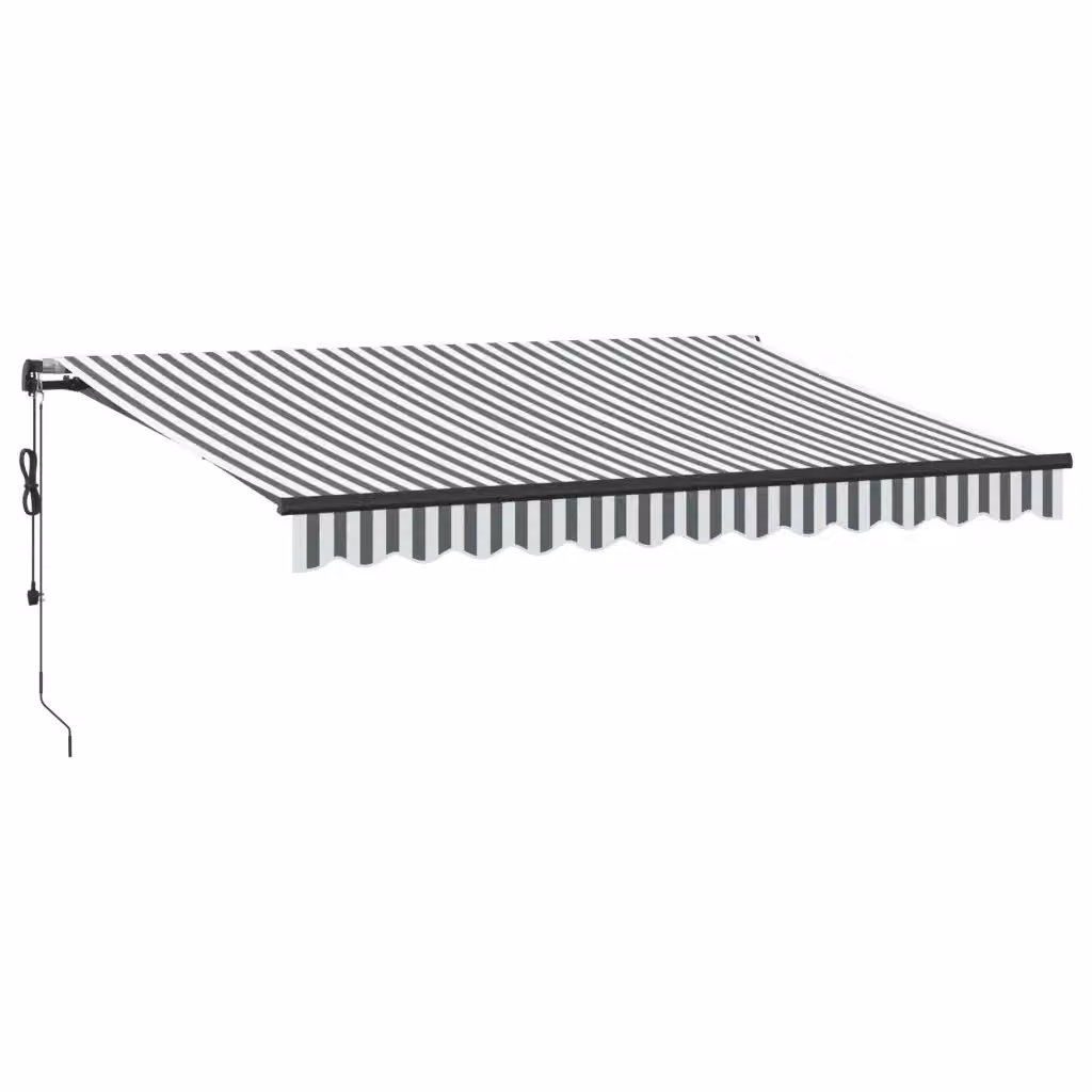 Tenda Retrattile Automatica con LED vidaxl, Colore Antracite e Bianco, L: 350 cm, H: 250 cm – 2