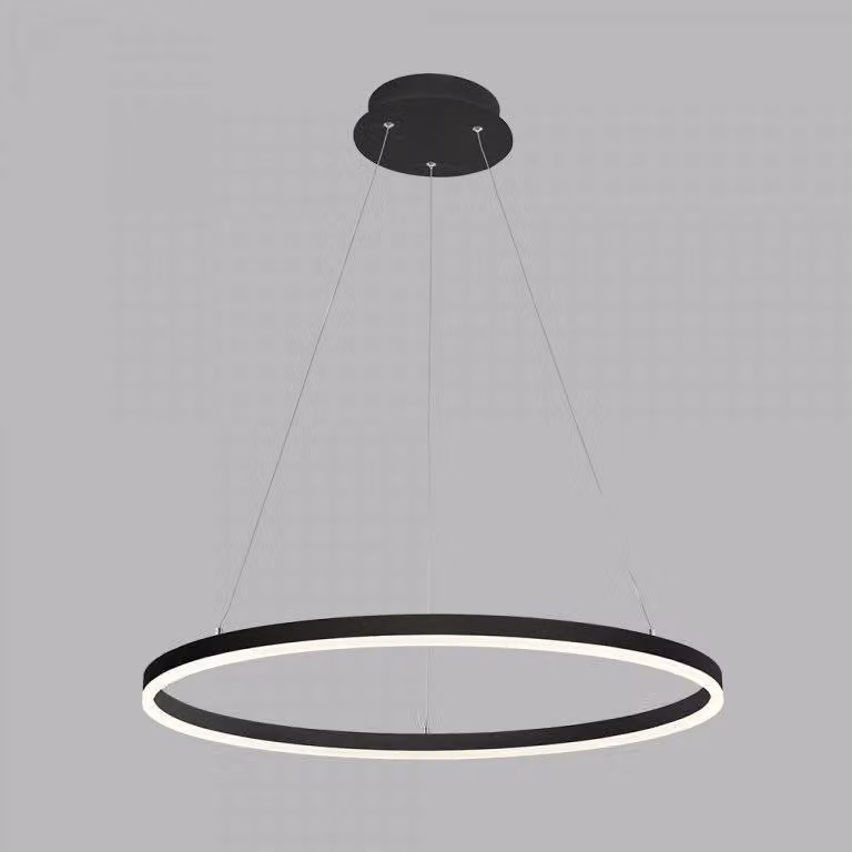 Lampadario LED dimmerabile CIRCLE P-Z CRI90, variante: Ø 800 x 33 x 2500 mm, 62 W, 3000 K, nero, DALI