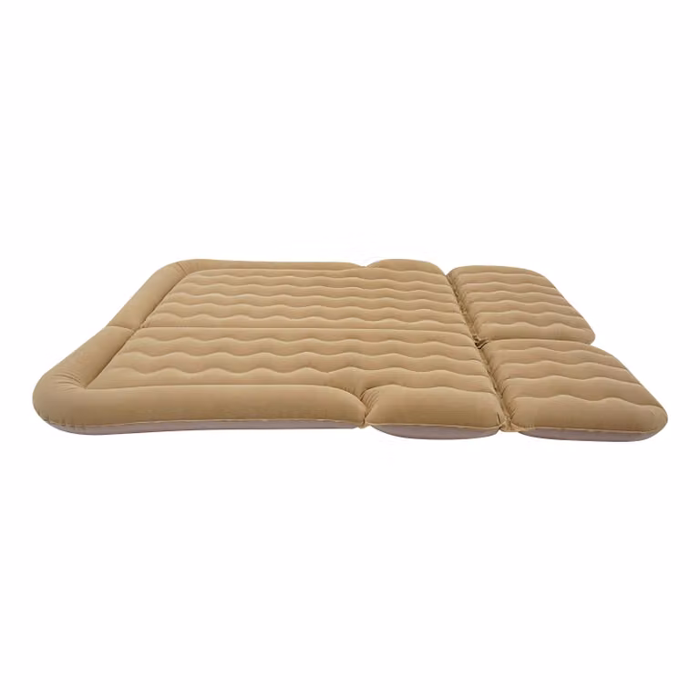 Materasso gonfiabile, design portatile, doppia funzionalità, beige