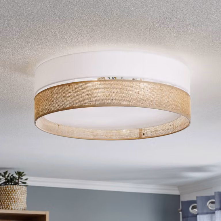Plafoniera soffitto Linobianco TK Lighting, dimmerabile, Soggiorno / Sala da pranzo, Tessuto / Stoffa / Seta, Moderno, Plafoniera
